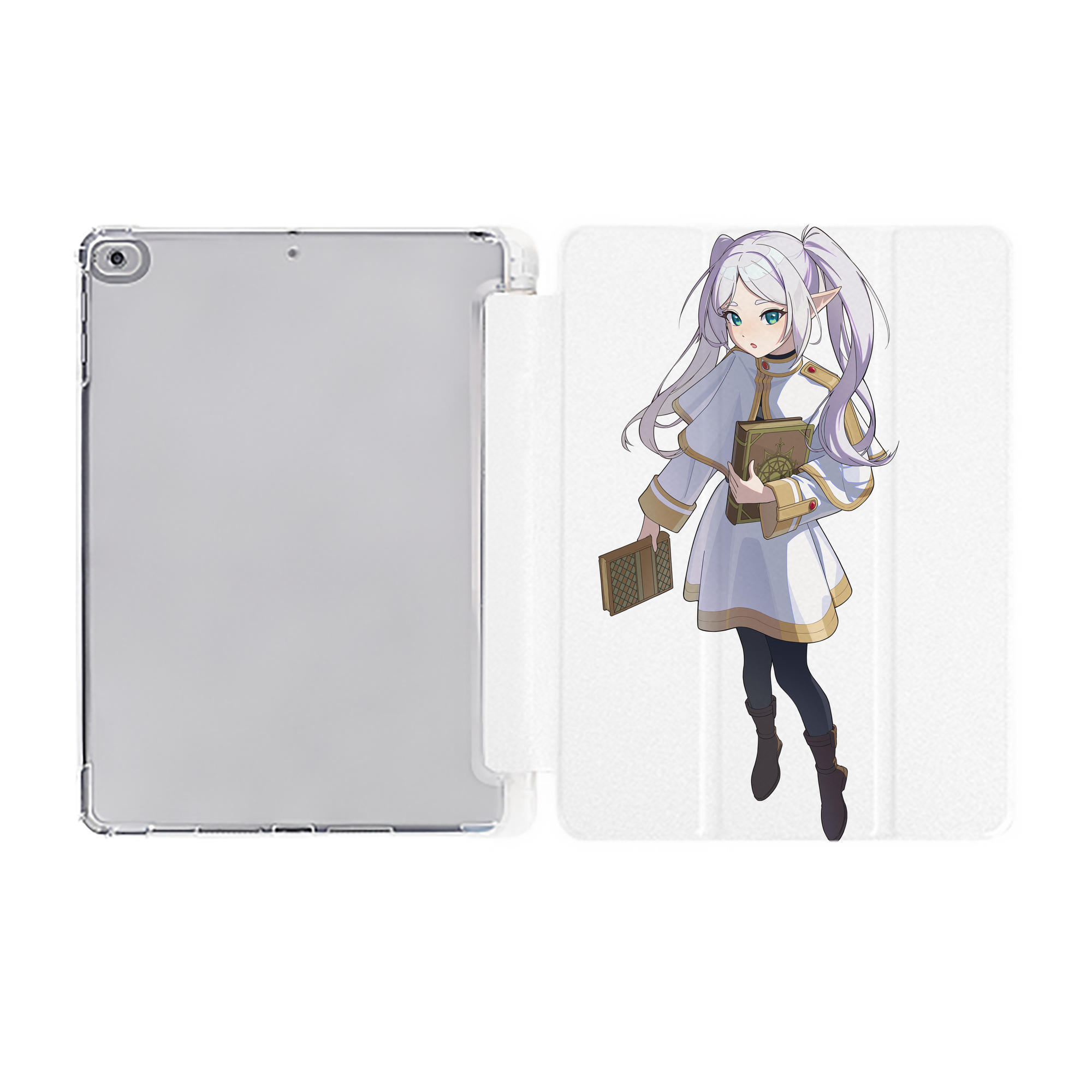（画像用） 葬送のフリーレン Frieren IPad ケース ペン収納付き 三つ折りスタンド PUレザー×シリコン 対応機種9.5/10.5/10.9インチ